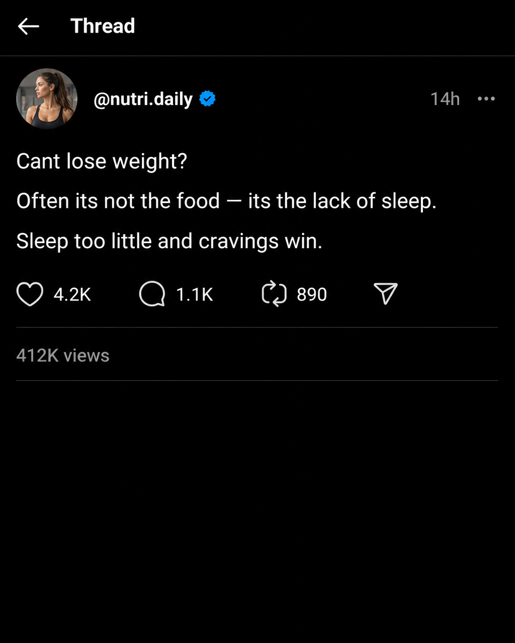 A Threads post that took off, nutrition